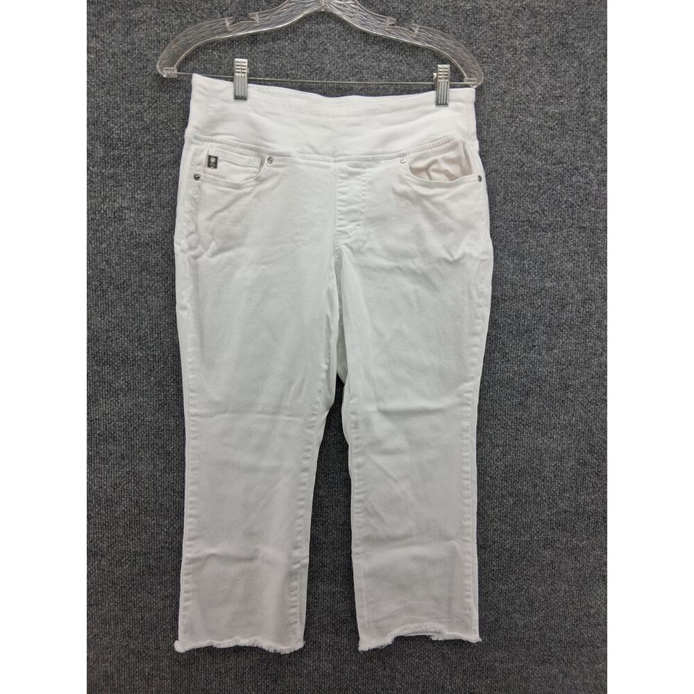 Belle By Kim Gravel Capri Jeans Womens 8P White Denim Stretch